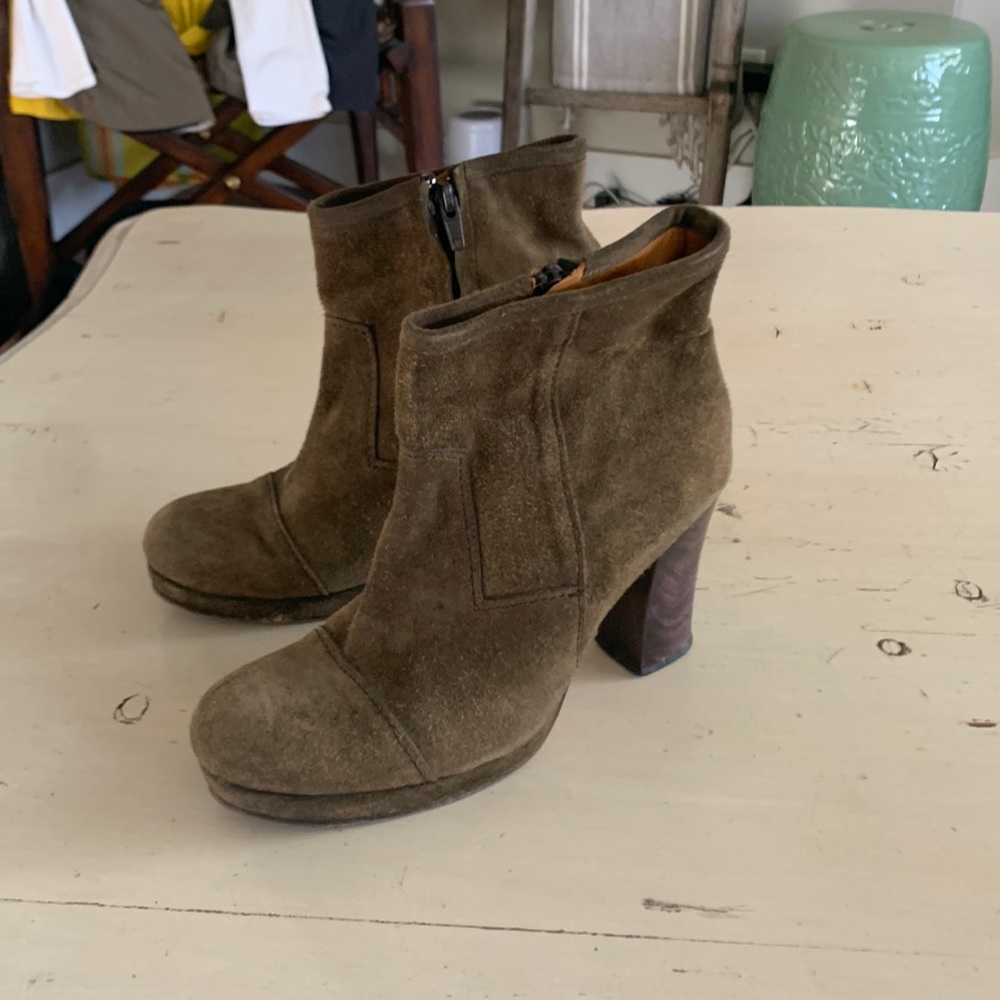 Caleen Cordero booties in olive suede